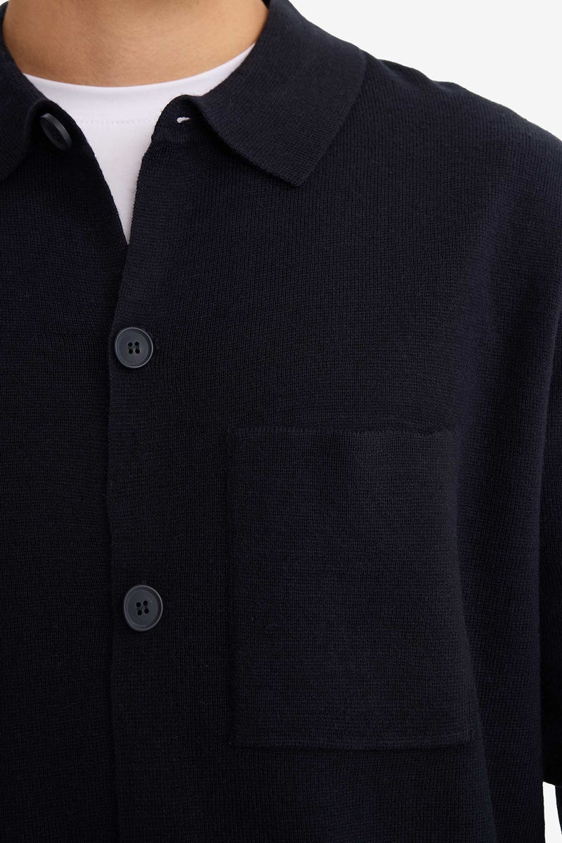 ديفاكتو كارديجان تريكو قصة عادية بياقة بولو - Image 5